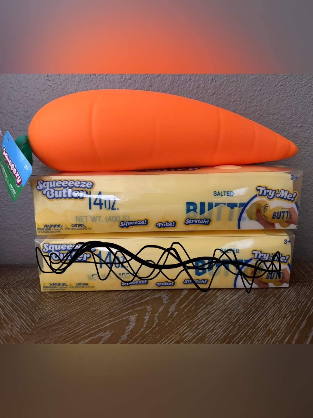 Squeeze carrot and Butter!